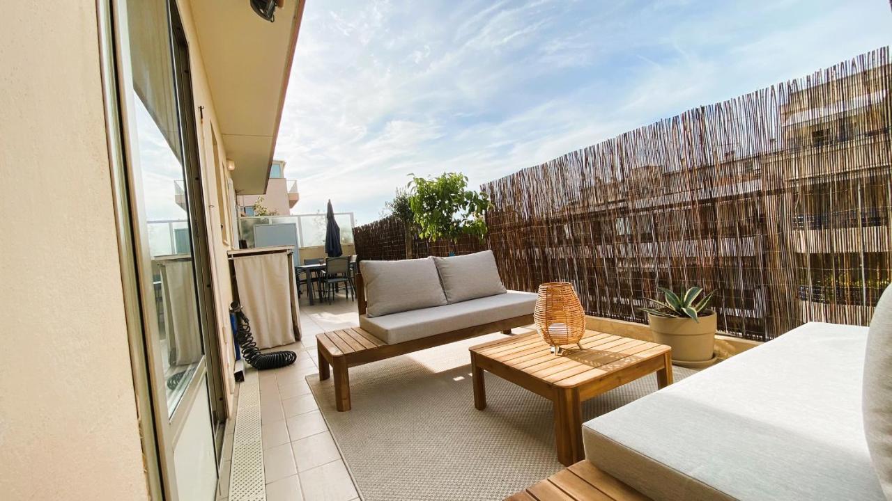 T2 Bricka La Terrasse De La Plage, Moderne, Equipe, Lumineux Antibes Buitenkant foto