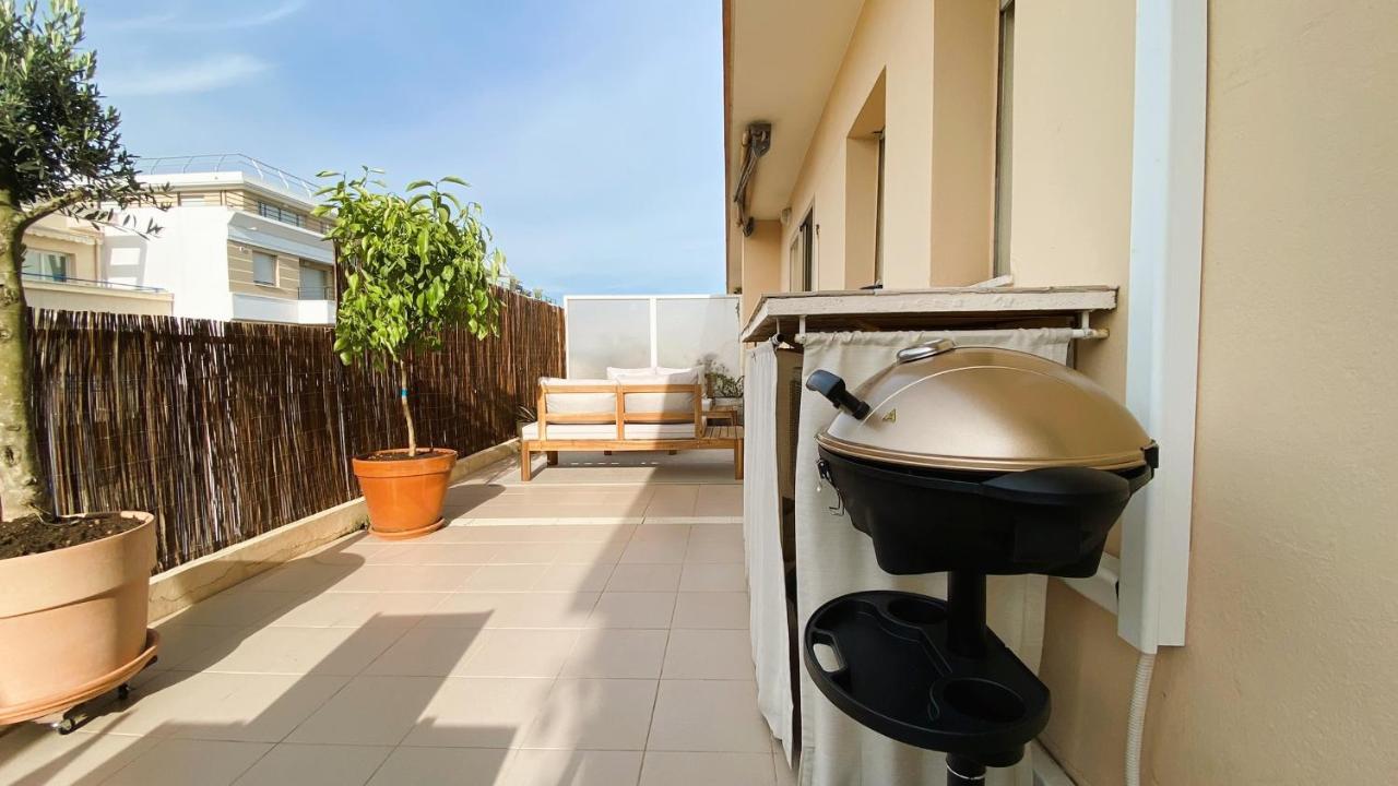 T2 Bricka La Terrasse De La Plage, Moderne, Equipe, Lumineux Antibes Buitenkant foto
