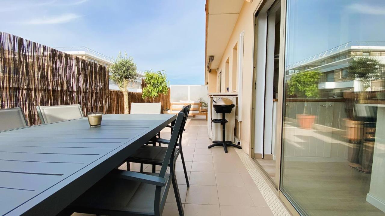 T2 Bricka La Terrasse De La Plage, Moderne, Equipe, Lumineux Antibes Buitenkant foto